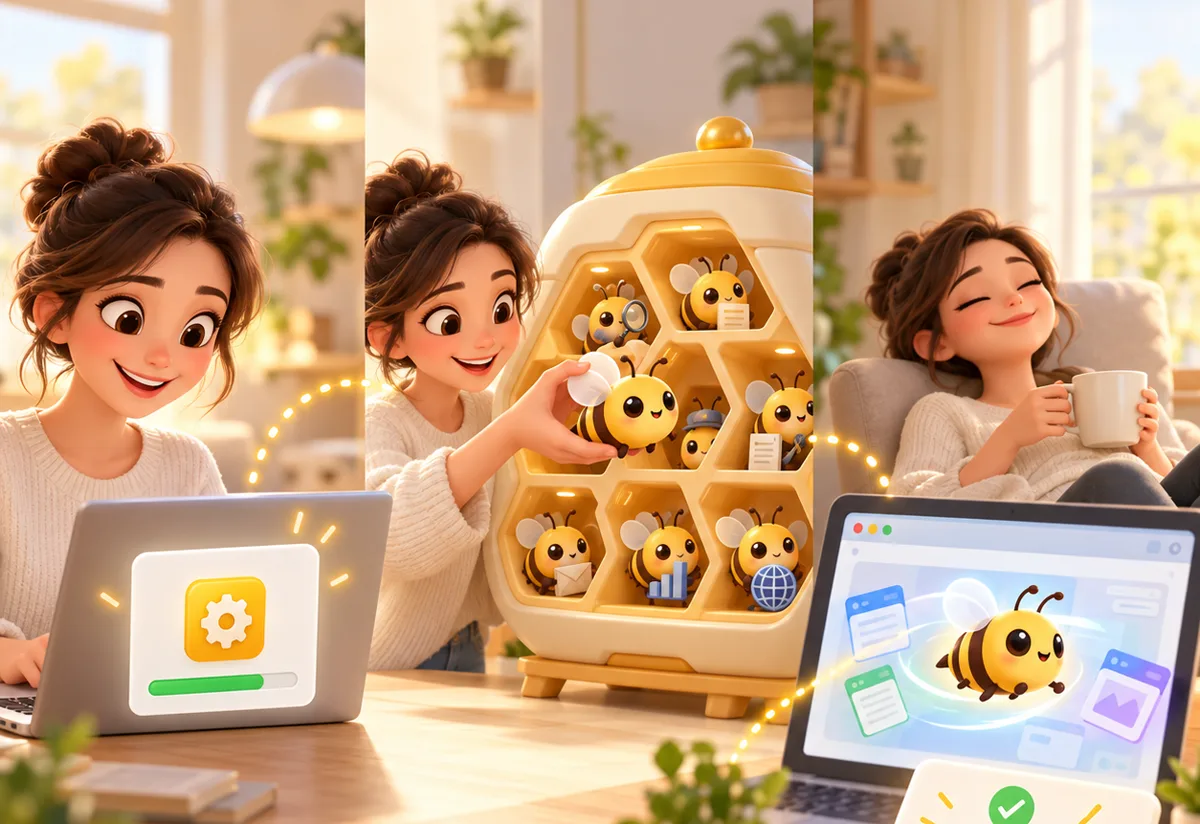 GaBee giao việc cho đàn ong tự động hóa: người dùng thao tác, giao việc, rồi thư giãn